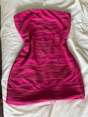 Vintage HeartSoul Pink Strapless Textured Mini Dress